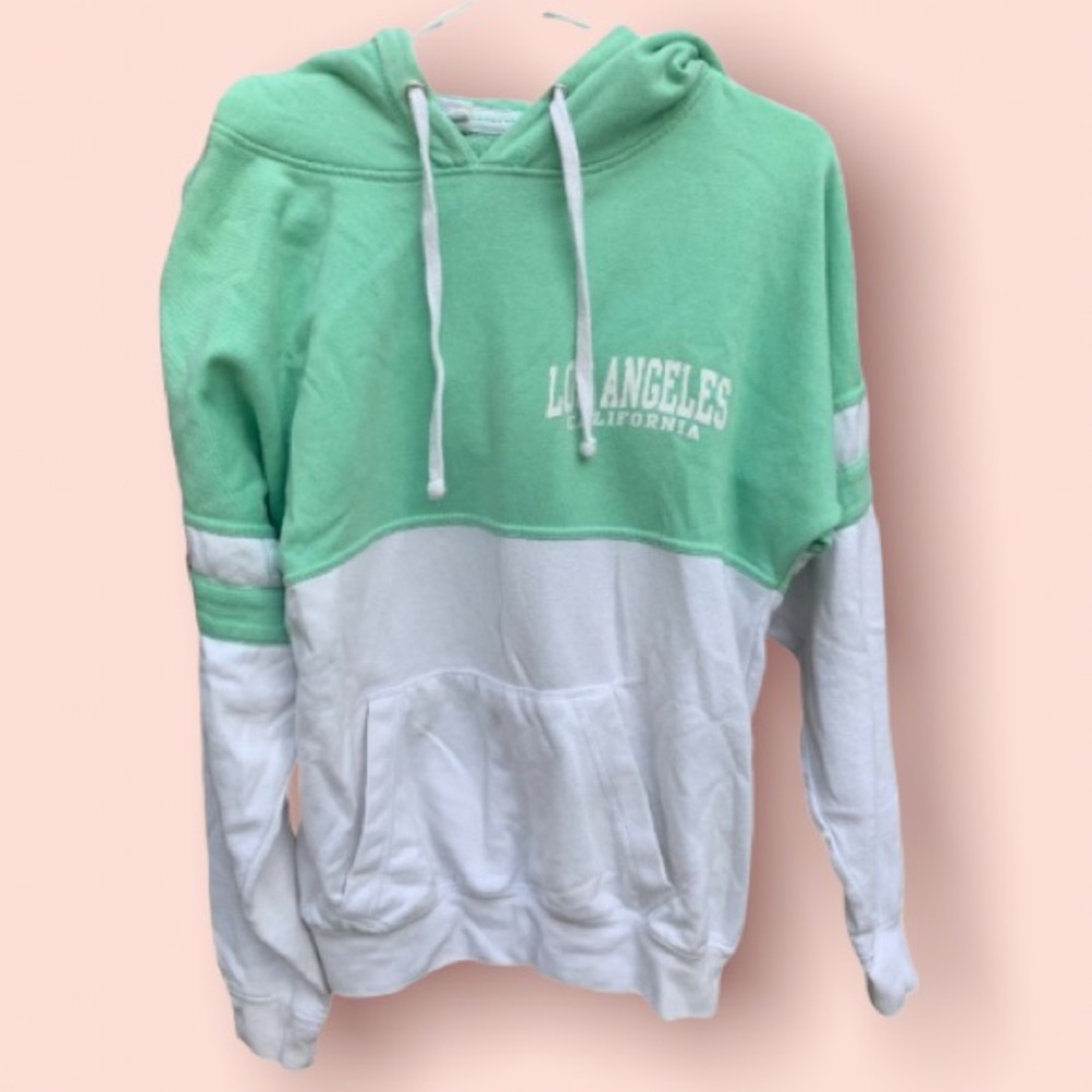 Exist vintage style mint white hoodie Los Angeles California size L